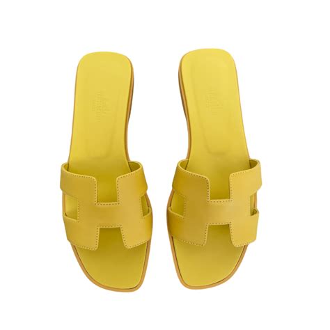 yellow hermes sandals|Hermes oran sandals with heels.